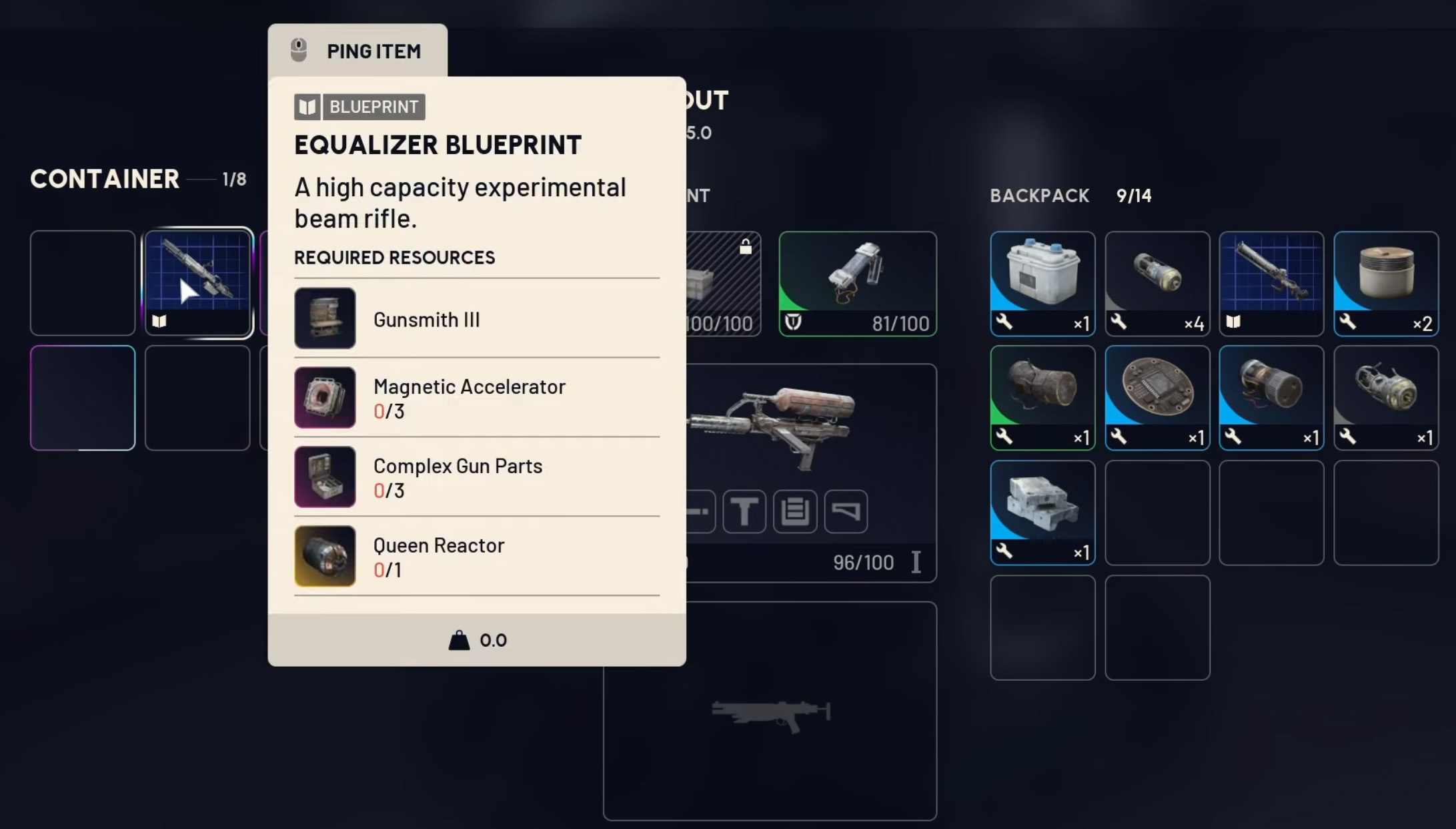 Inventory screen showing legendary loot obtained from Harvester event