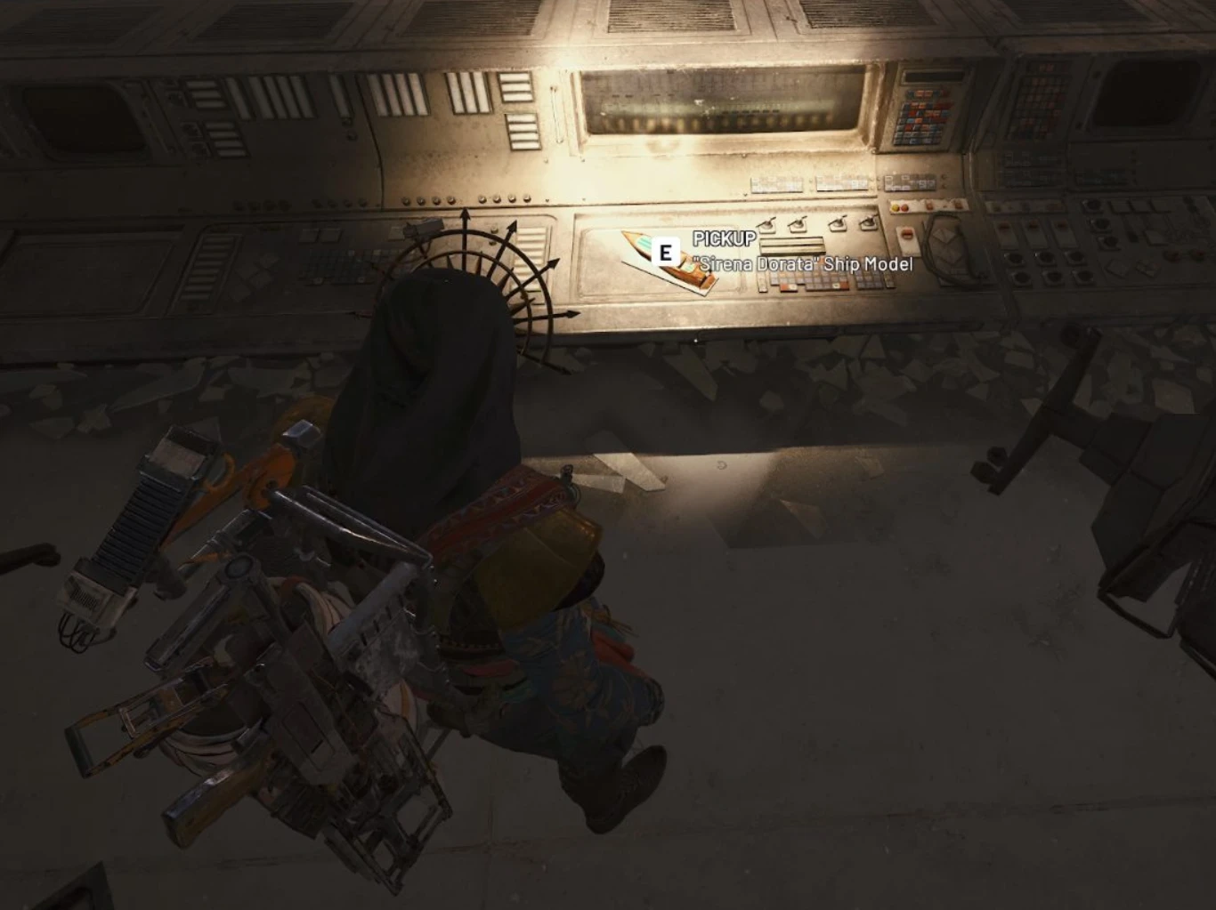 Sirena Dorata Ship Model found on a control panel in the stacking yard in ARC Raiders
