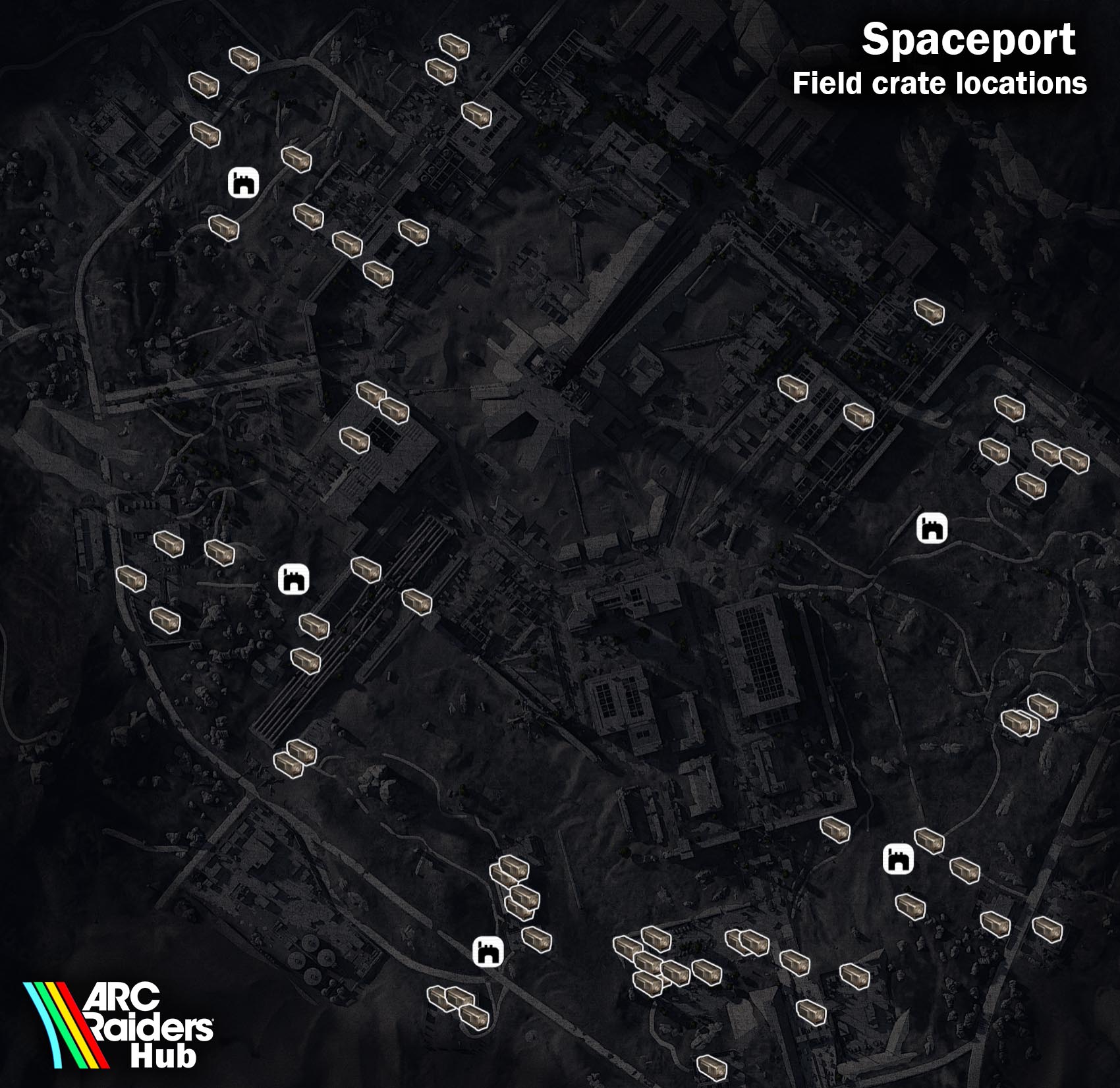 Field Crate locations on Spaceport map