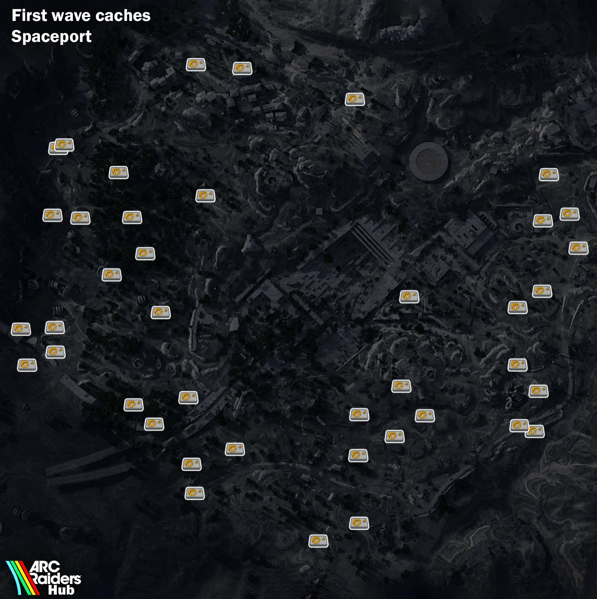 Blue Gate map showing raider cache spawn locations