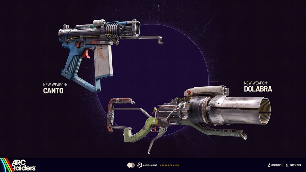 New weapons - Canto SMG and Dolabra energy shotgun