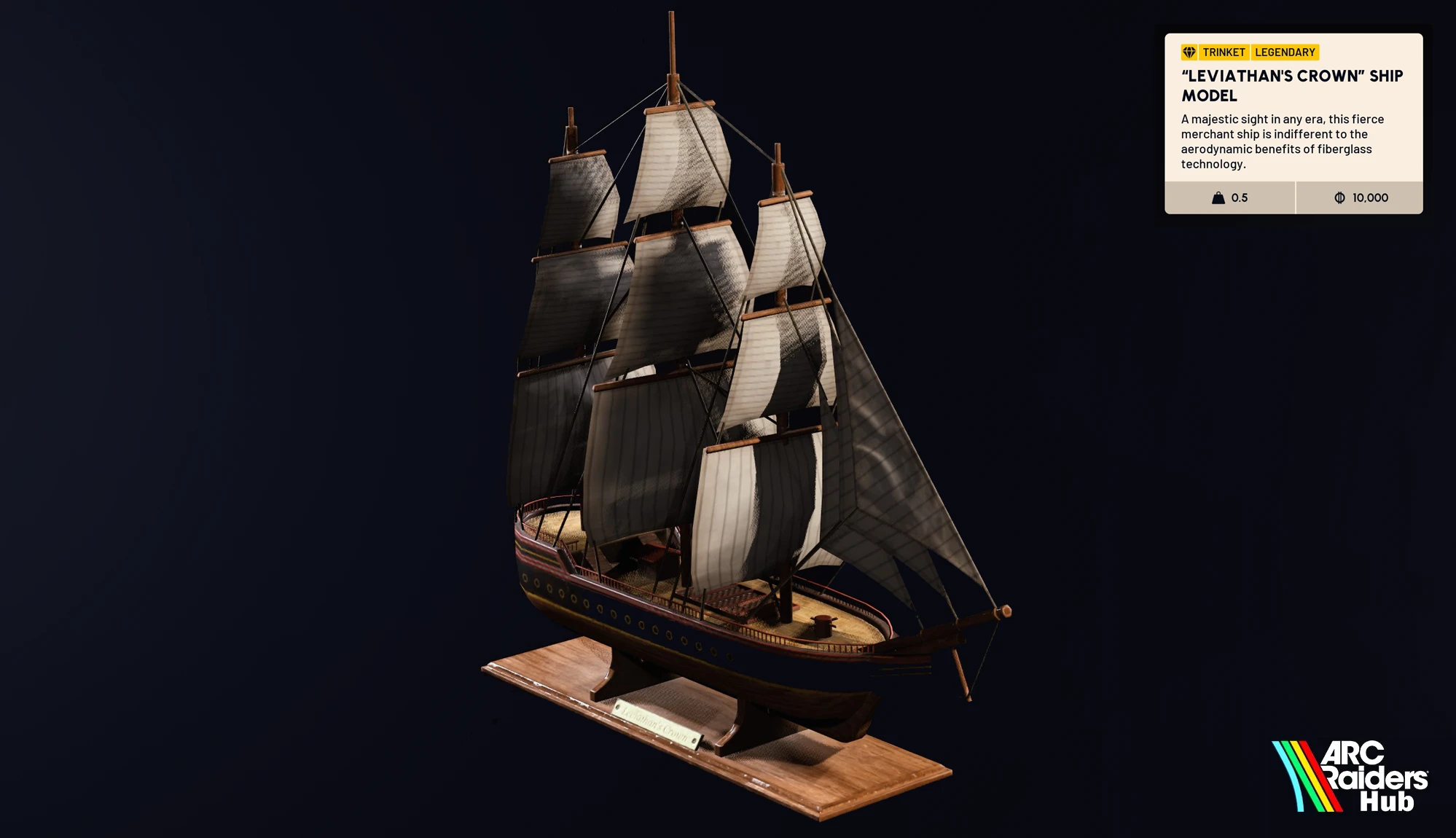 Leviathan's Crown Ship Model preview in ARC Raiders