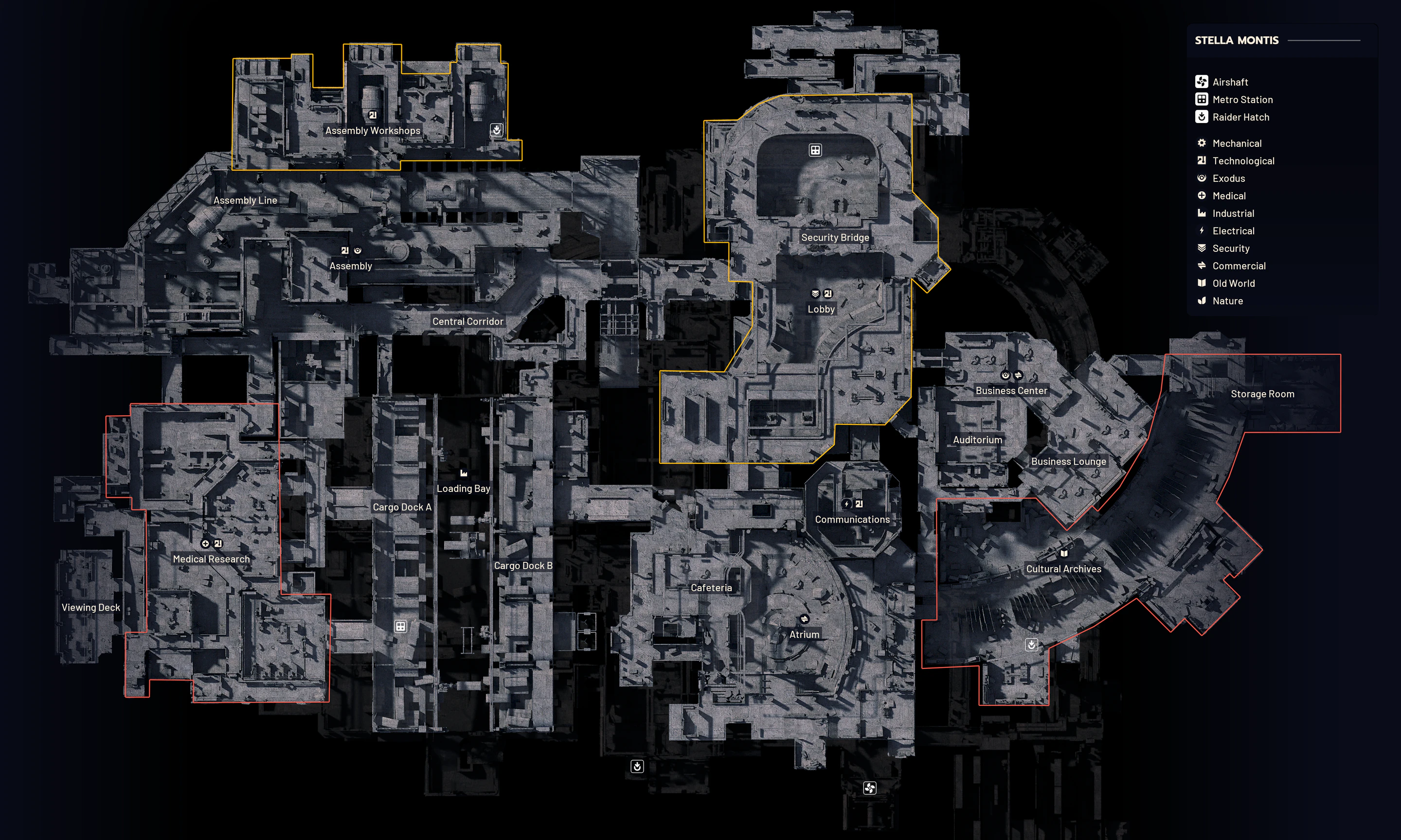 Stella Montis Lower Level Map