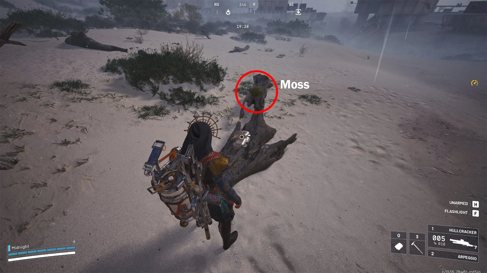 Moss growing on dead tree bark in ARC Raiders on Riven Tides