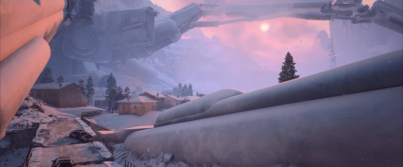 A limb of the fallen Emperor stretching over the rooftops of Pendola Pass