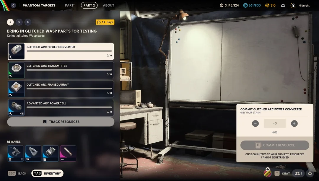 Phantom Targets Part 2 Stage 4 in ARC Raiders — commit glitched Wasp parts for testing