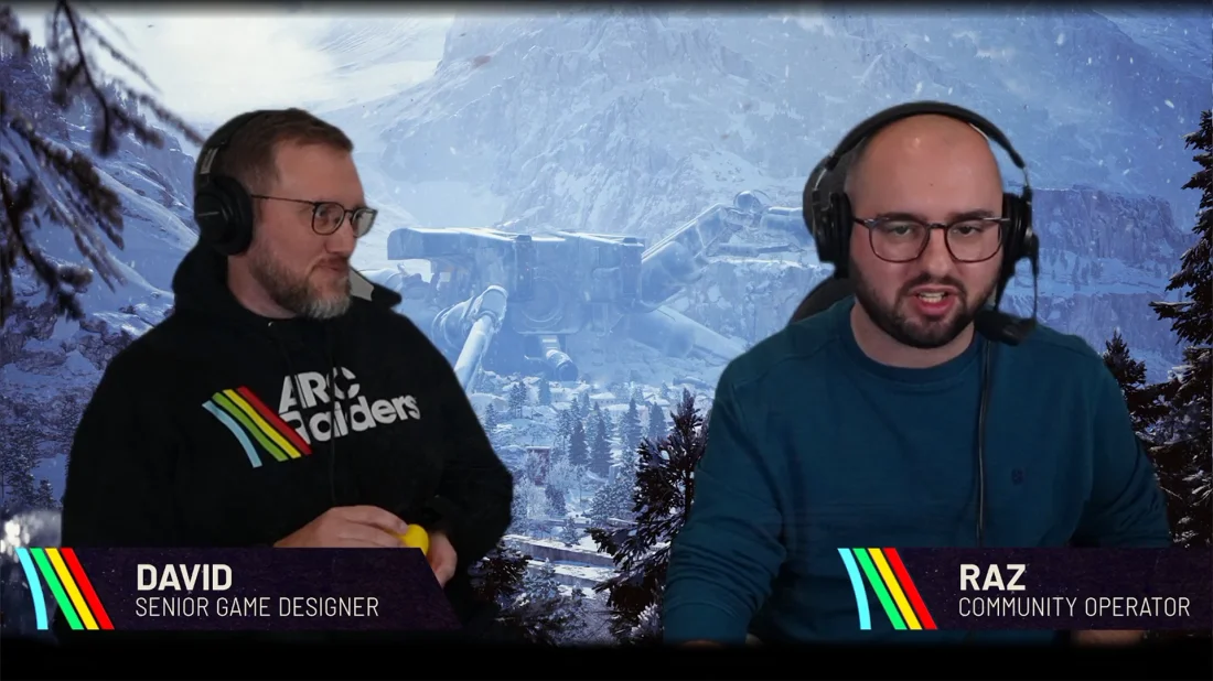David, senior game designer, and Raz, community operator, at the ARC Raiders Frozen Trail dev Q&A