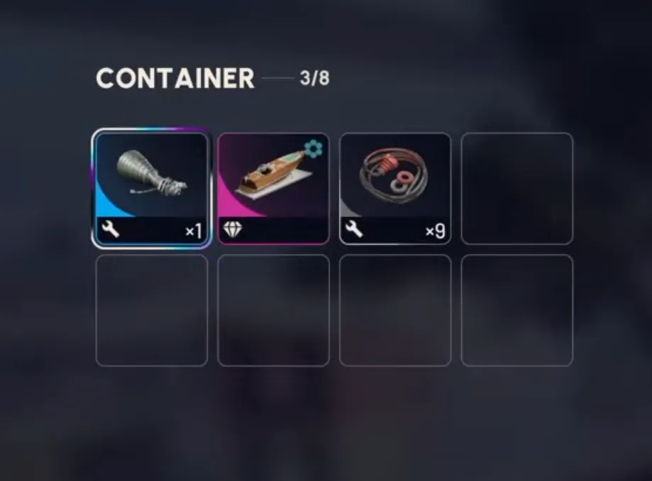 Sirena Dorata Ship Model inside a container inventory in ARC Raiders