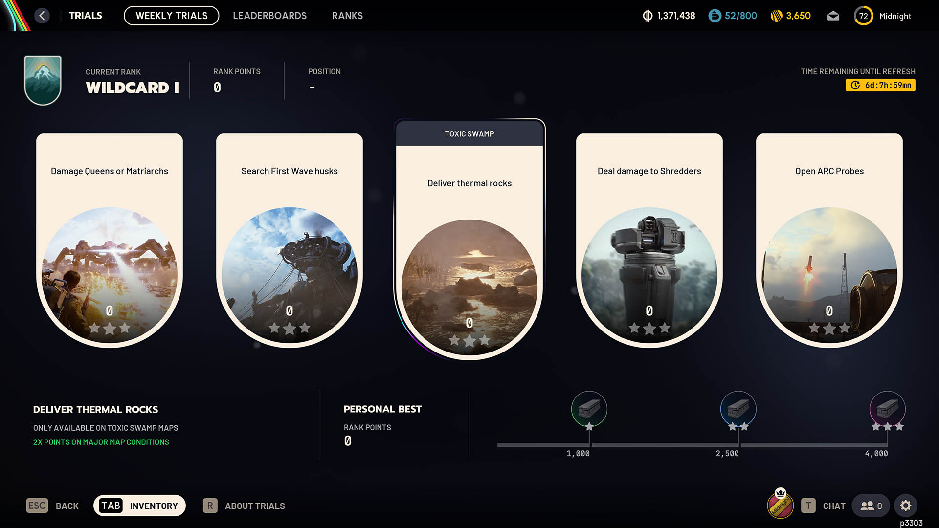 Week 1 Toxic Swamp trials - Deliver Thermal Rocks