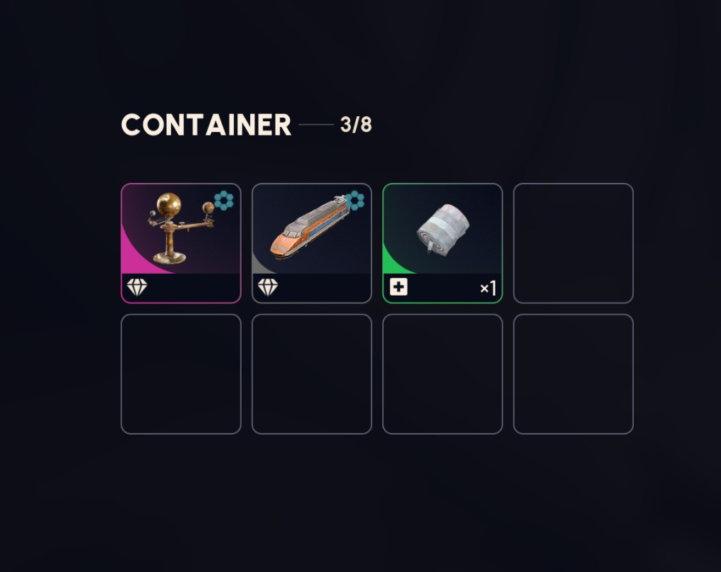 Trash bin in Panorama Azzurro hotel on Riven Tides containing a Tellurion and Train Model relic for the ARC Raiders Converging Paths project